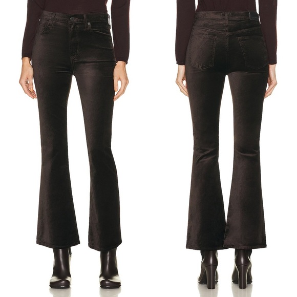 CITIZENS OF HUMANITY - Lilah Velvet High Rise Bootcut Pants - Pony (Brown) - Picture 1 of 14